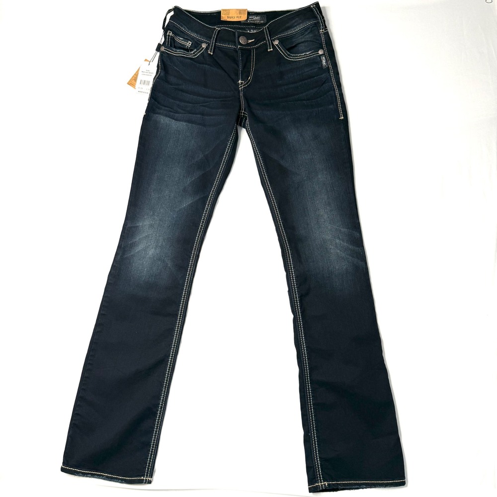 Silver Jeans Suki Womens 28x33 Slim Bootcut Dark Wash Western Denim NWT